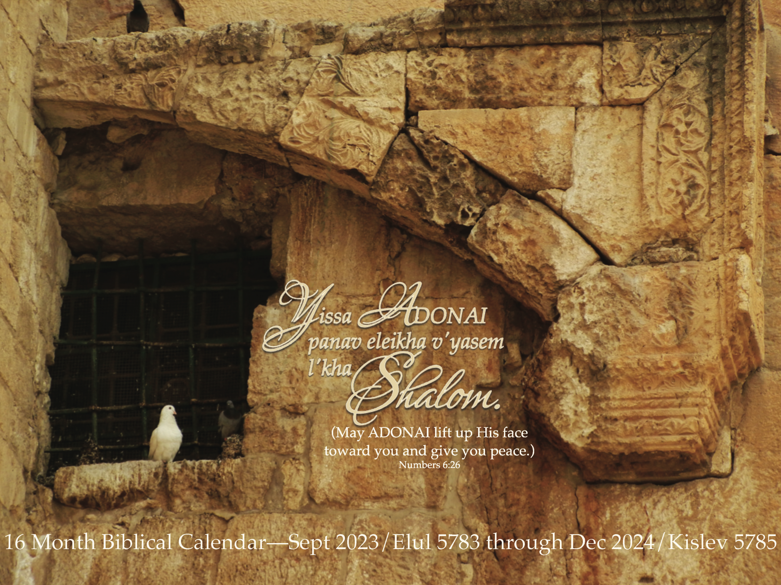 Shalom Calendar - 16 Month Biblical Calendar- Sept. 2023 through Dec. –  Messianic Jewish Publishers